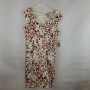 Forever 21 New with Tags floral dress Size L Cream/Pink/Green